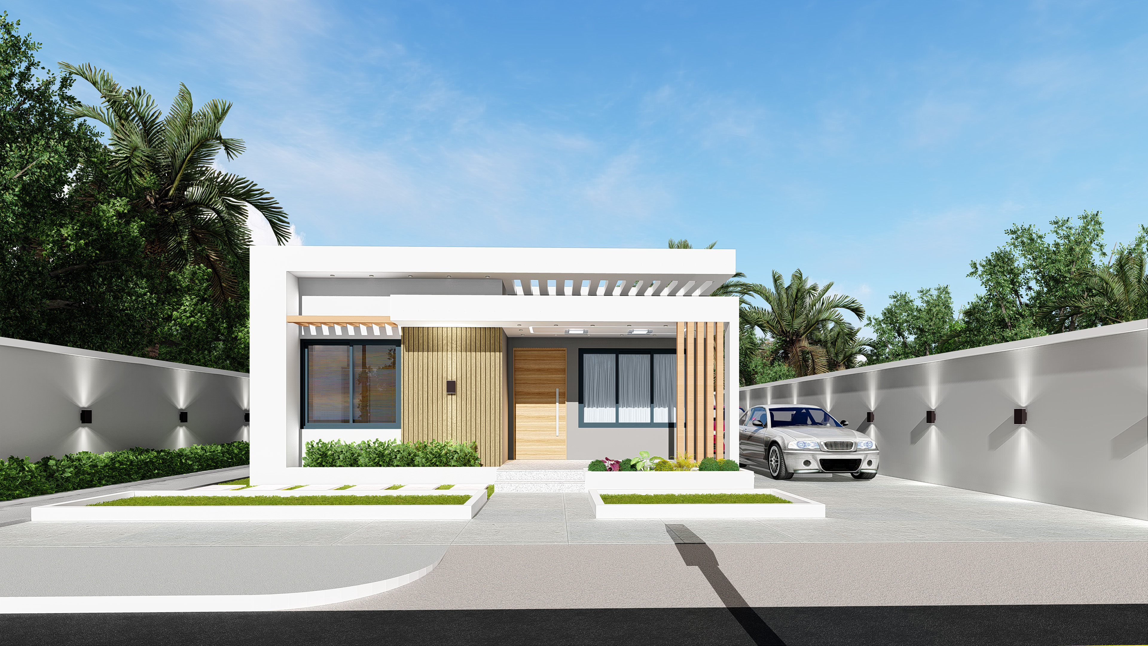 Projecto de casa térrea com 2 quartos sendo 1 Suíte